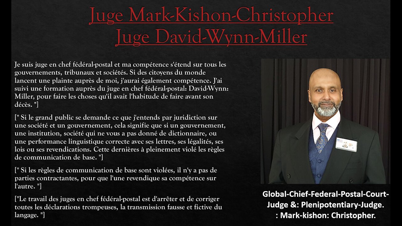 Great Awakening Québec- Juge :Mark-Kishon :Christopher 03 décembre 2023