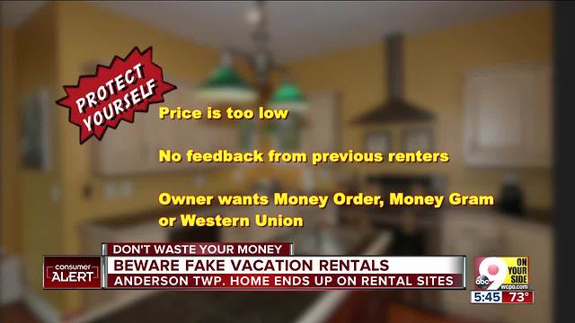 Scammers list woman's home as vacation rental