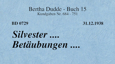 BD 0729 - SILVESTER .... BETÄUBUNGEN ....