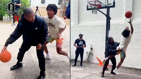 Usher Challenges Son Cinco To A Game Of 1 On 1 Basketball & Things Go Left! 🏀