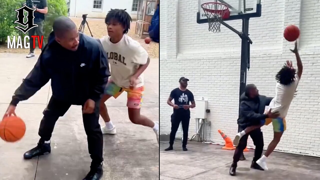 Usher Challenges Son Cinco To A Game Of 1 On 1 Basketball & Things Go Left! 🏀
