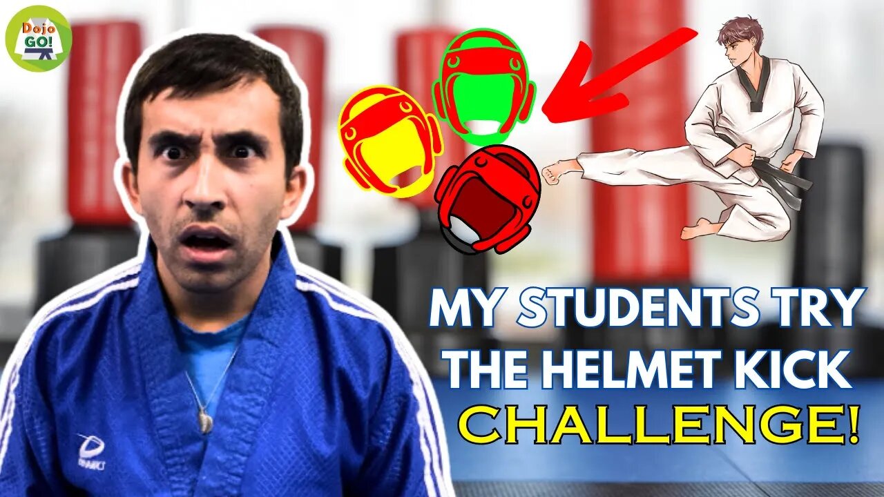 Kids Martial Arts Challenge: My Students Try the EPIC Helmet Kick Challenge | Dojo go