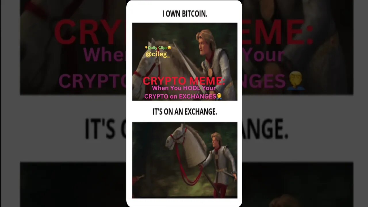 CRYPTO MEME: When You HODL Your CRYPTO on EXCHANGES🤦‍♂️ #bitcoin #exchange #cryptomeme #bullmarket