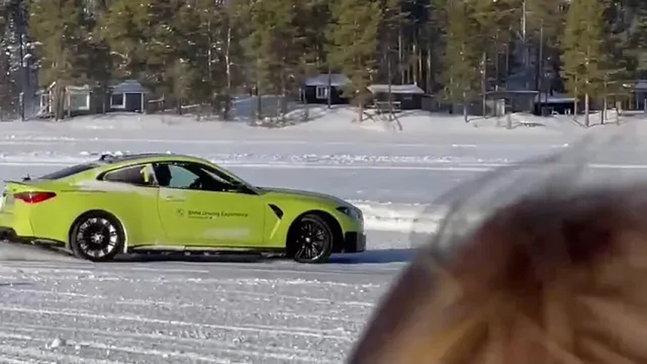 Amazing sound! Surprise flyover JAS 39 Gripen flyover BMW Driving Experience Arjeplog Sweden today