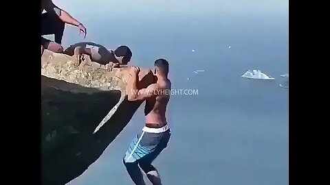 Dude almost falls to his death