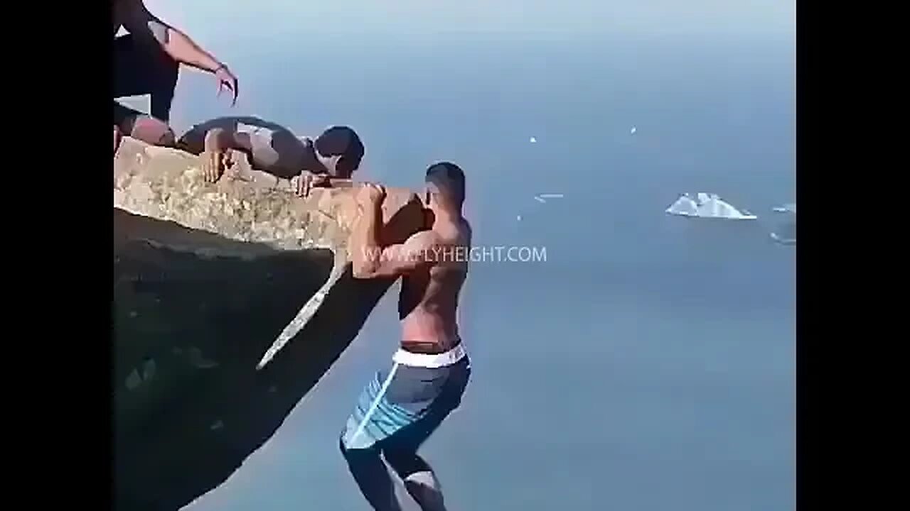 Dude almost falls to his death