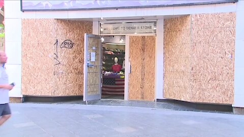 In preparation for election night, many Denver businesses near the Capitol board up their windows