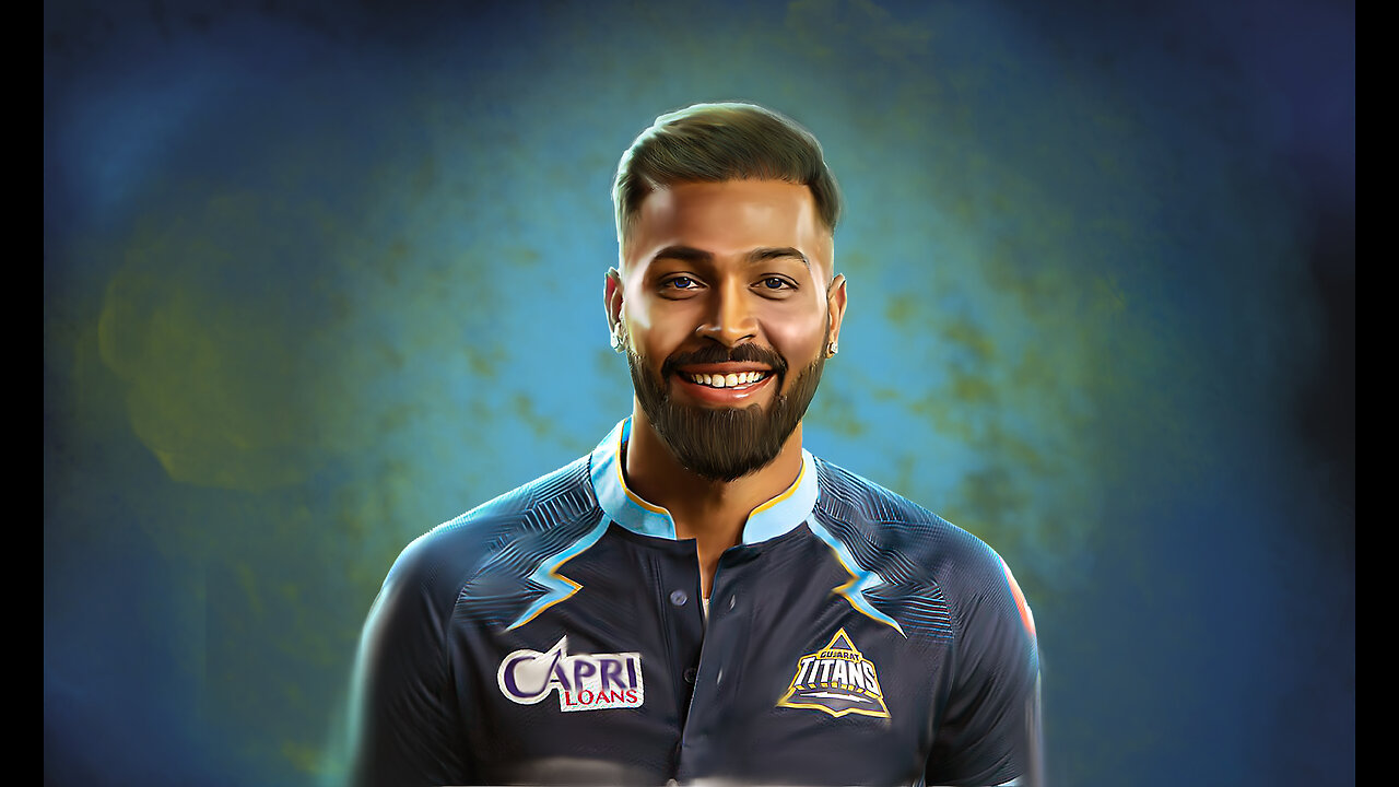 Digital Oil Painting art of Hardik Pandya