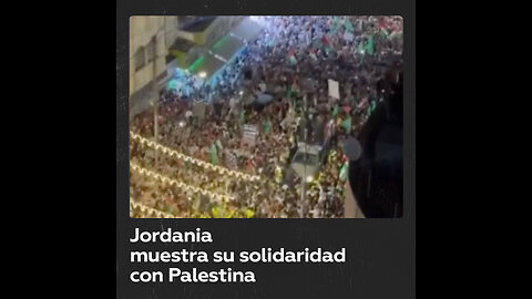 Multitudinaria marcha de apoyo a Palestina en Jordania