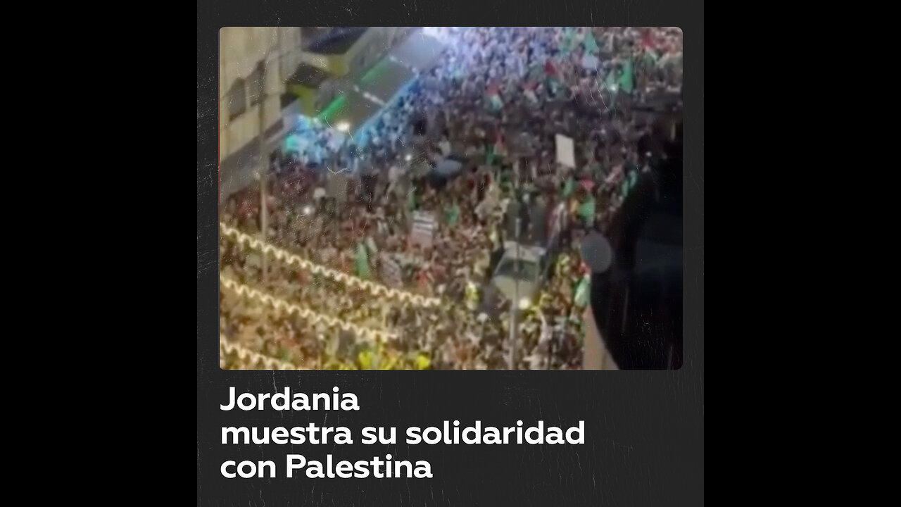 Multitudinaria marcha de apoyo a Palestina en Jordania