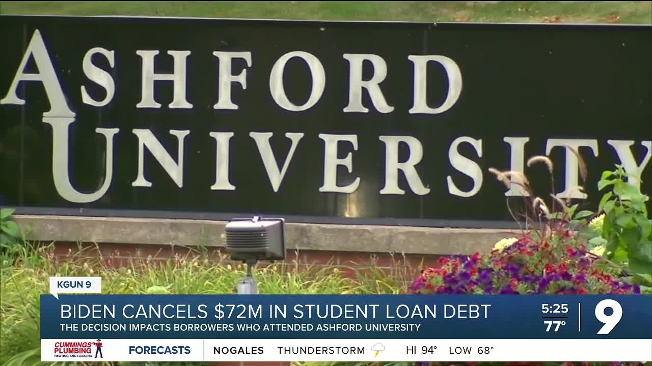 Biden cancels student loan debt for ex-students of Ashford University