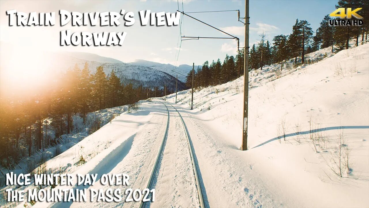 4K CABVIEW: Nordic Express Train over the Mountain pass 2021