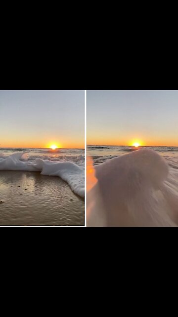 When wave suddenly splashed on camera