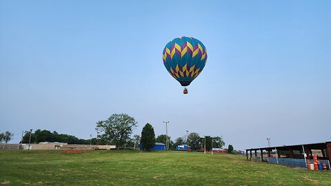 Across the valley in a Hot Air Balloon before the storm!
