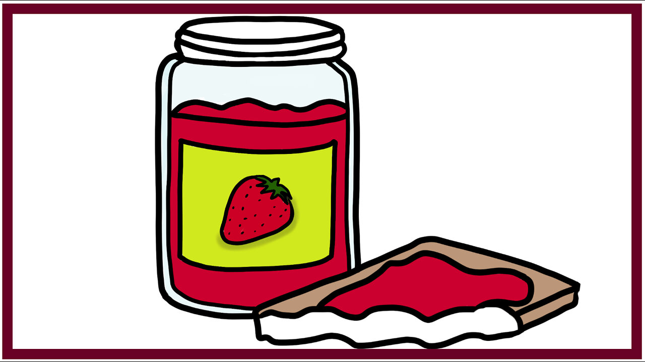 How to Draw a Strawberry Jam Jar Easy