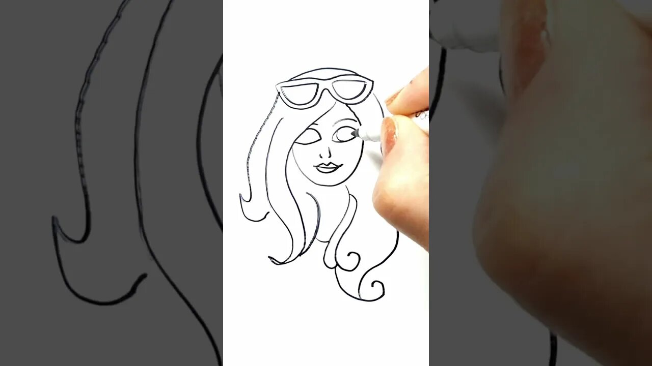 How to Draw and Paint Barbie's Face with Sunglasses