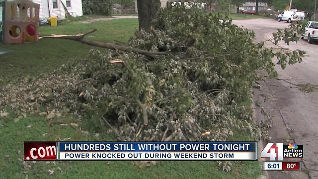 Hundreds still without power after weekend storm