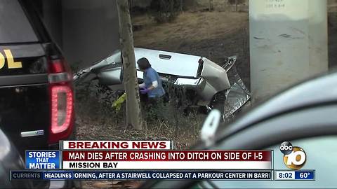 Man dies after crash in East Mission Bay