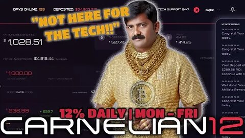 🤑CARNELIAN 12 | I Know, I Know.. 12% DAILY??? I Said NO WAY Too!! | BUT, 1 Month Later..💰💰💰