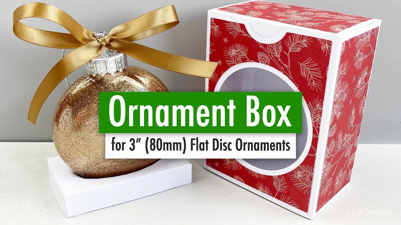 DIY CHRISTMAS ORNAMENT GIFT BOX - fits 3 inch (80mm) Flat Disc Ornaments