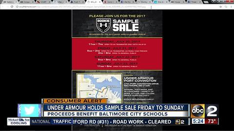 Under Armour sample sale benefitting Baltimore