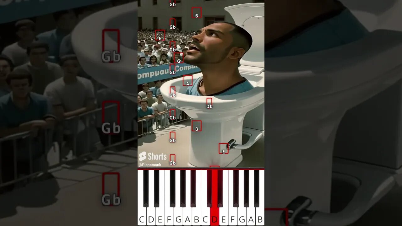 Skibidi toilet Ai Vs Original (@Ai_Vs_Original) - Octave Piano Tutorial