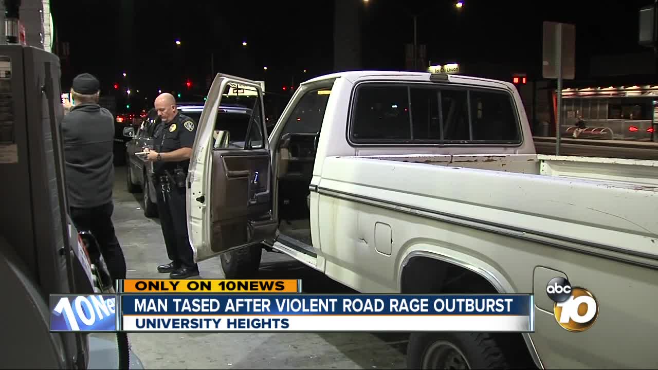 man tased after violent road rage outburst