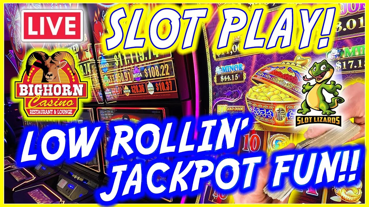 🔴 MASSIVE JACKPOT! J'S LOW ROLLIN' WEDNESDAY JACKPOTS! EPISODE 9! BIGHORN CASINO