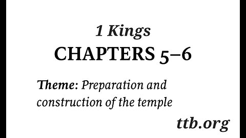 1 Kings Chapter 5-6 (Bible Study)