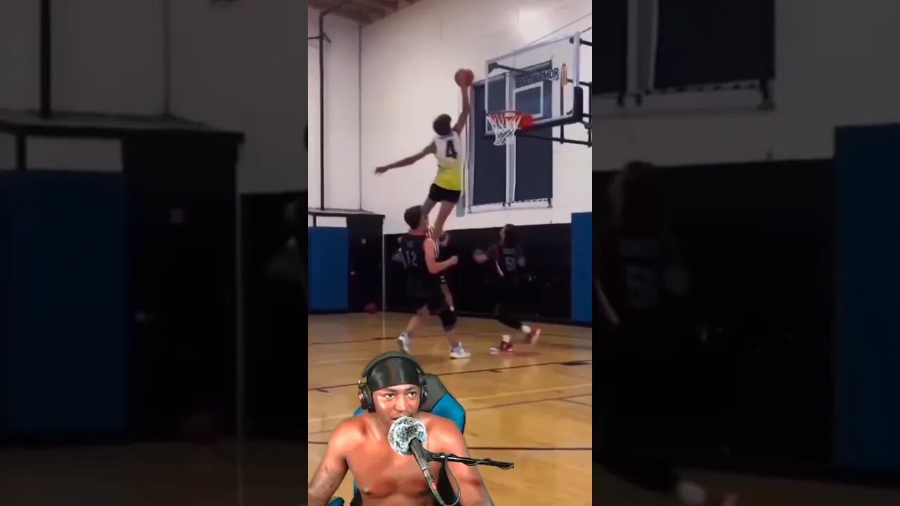 Where did all that bounce come from 😲 #basketball #dunks