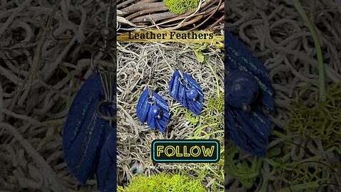 BLUE MARBLE #madeintheusa #leather #leatherfeather