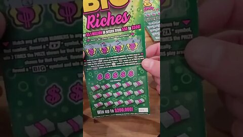 New $10 Lottery Ticket Scratch Off Big Riches!