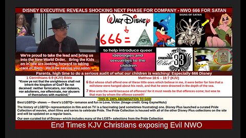 DISNEY EXECUTIVE REVEALS SHOCKING NEXT PHASE FOR COMPANY - NWO 666 FOR SATAN