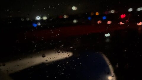 Boeing 757 Night Time Rain Takeoff from Detroit