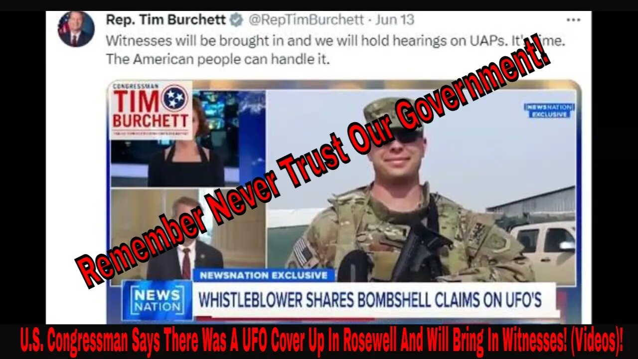 U.S. Congressman Says There Was A UFO Cover Up In Rosewell And Will Bring In Witnesses! (Videos)!