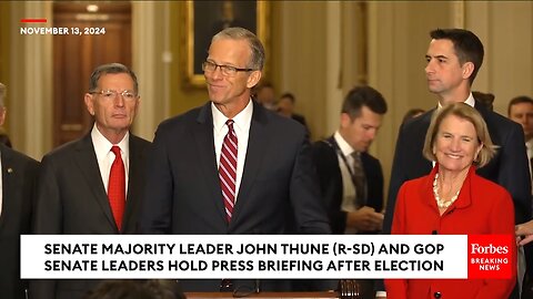 John Thune holds his first press briefing as the new Senate Majority Leader