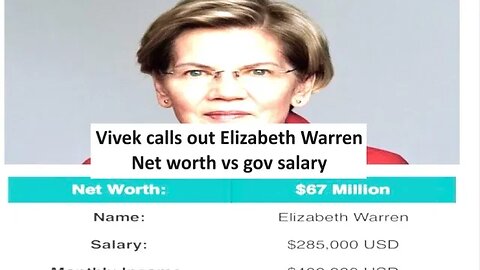 Vivek on Elizbeth Warren net worth goes viral