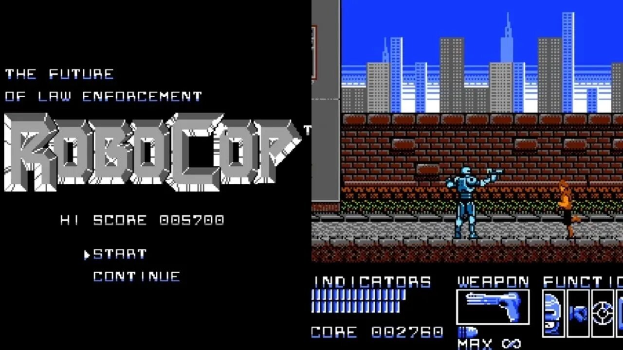 1988 RoboCop NES Arcade Game. Classic, Retro, No Commentary Gameplay. | Piso games