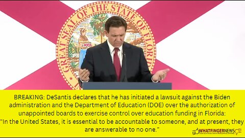 BREAKING: DeSantis declares that he has initiated a lawsuit against the Biden