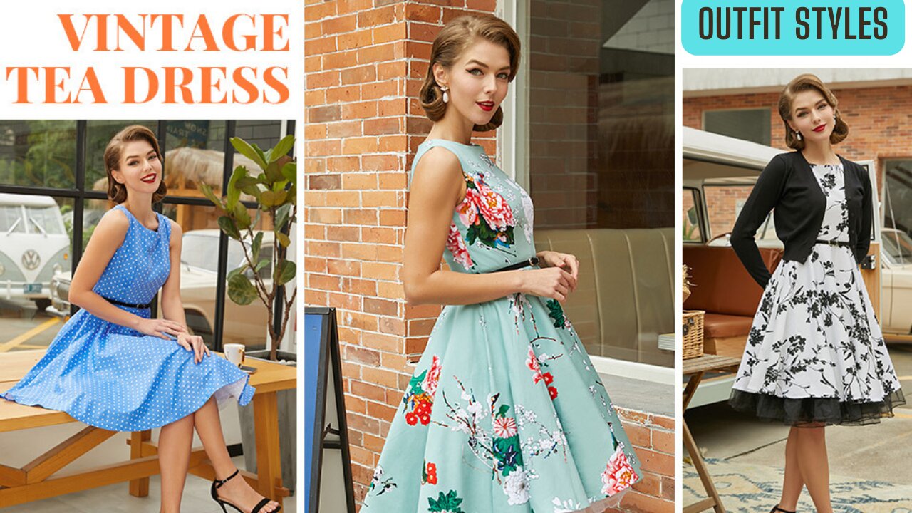 Boatneck Vintage Sleeveless Tea Dress With Belt