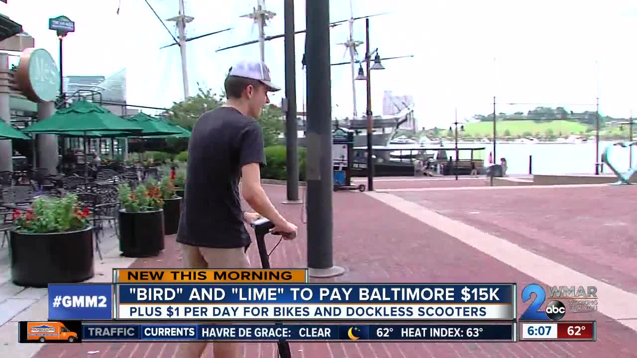 Dockless scooter, bike companies to pay Baltimore to operate in city