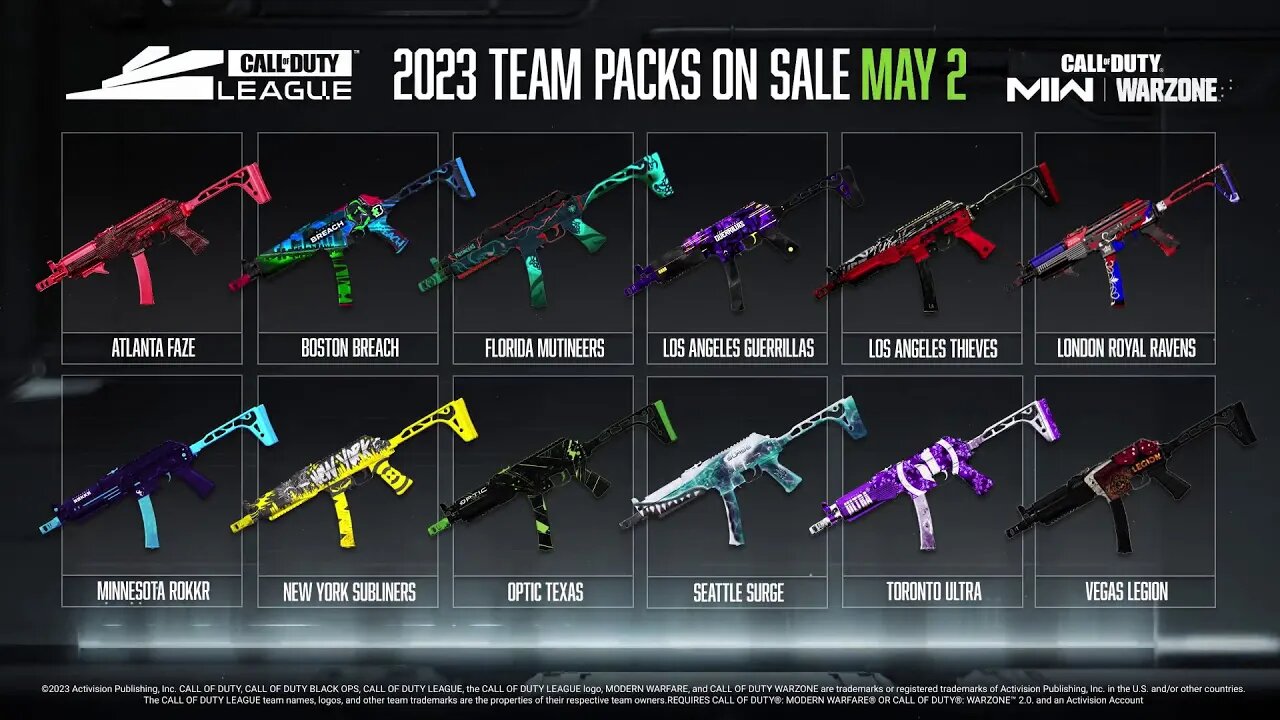 CDL 2023 Team Weapon Packs.