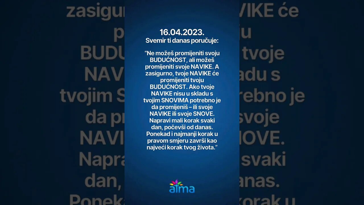 Poruka Svemira 16.04.2023. 💙