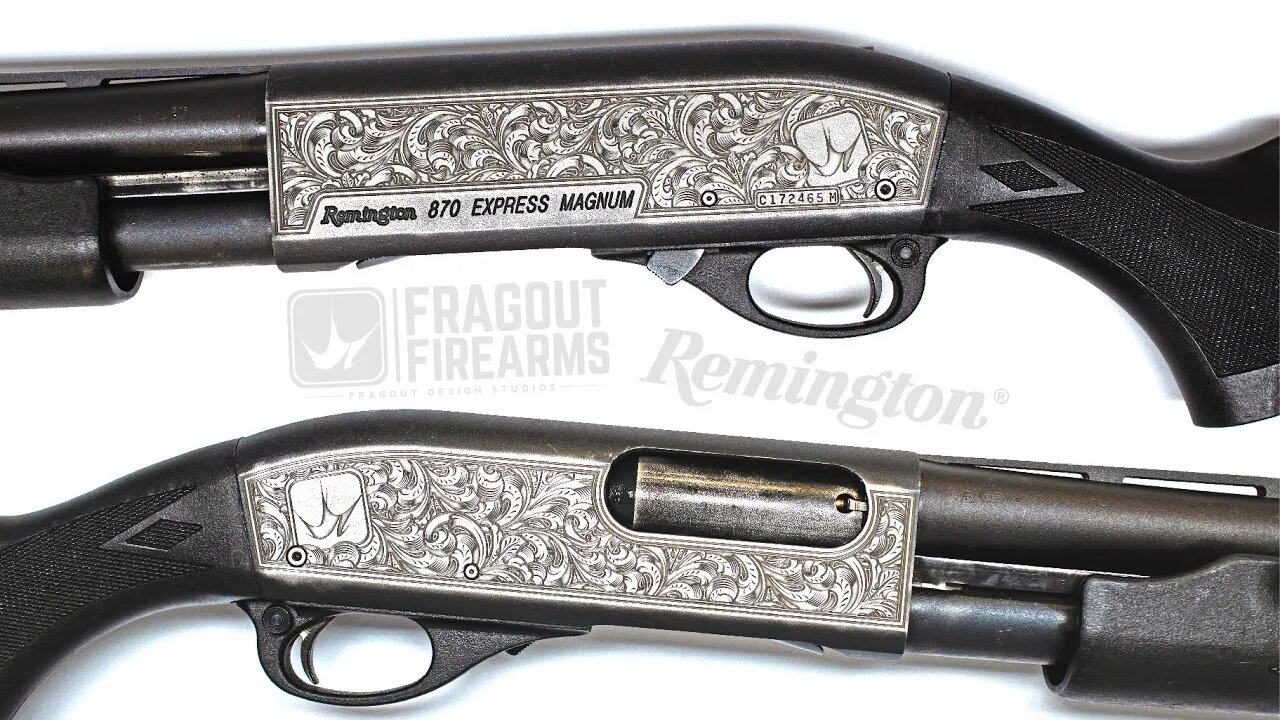 Remington 870 Express Magnum Shotgun Deep Laser Engraving