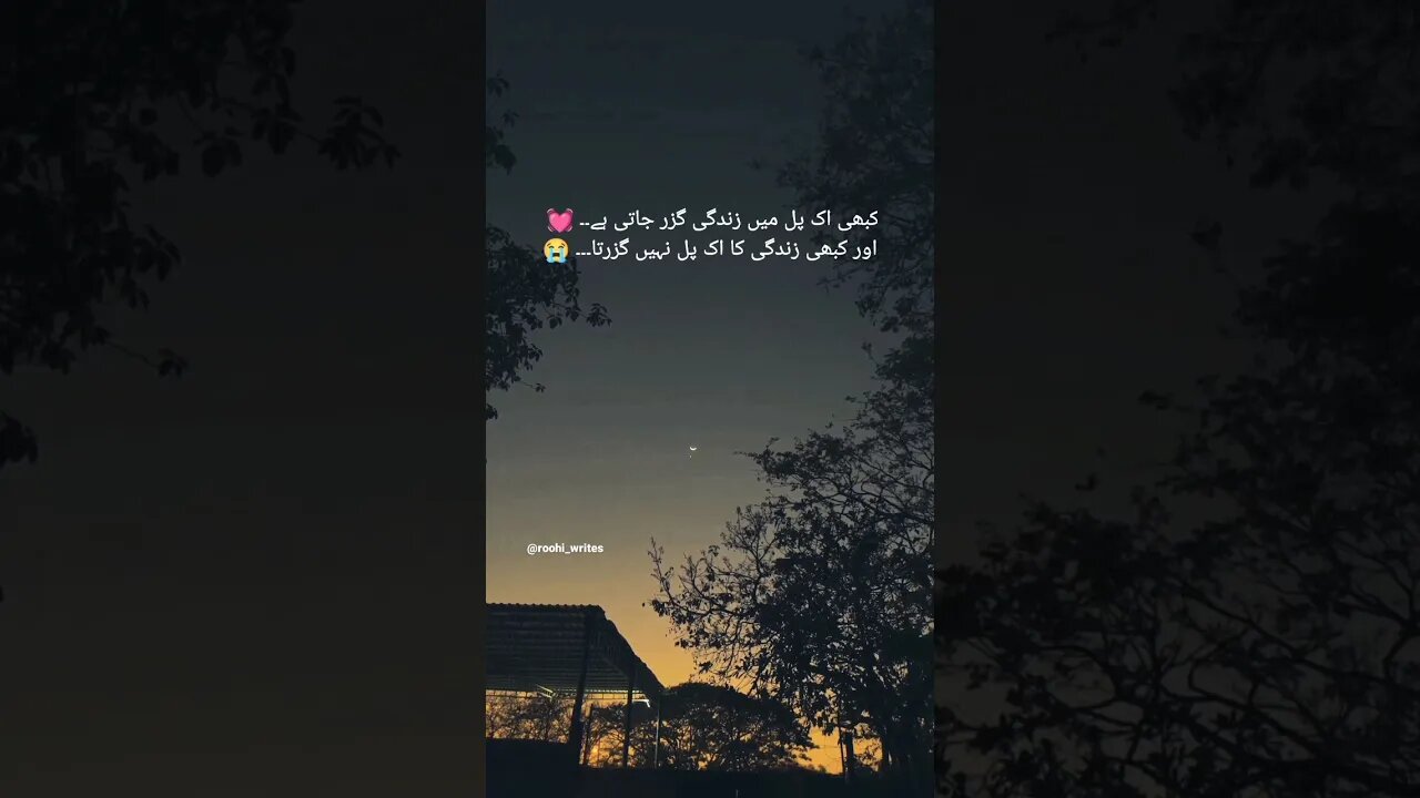 کبھی اک پل میں زندگی گزر جاتی ہے اور کبھی زندگی ... #roohi_writes #poetrywhatsappstatus