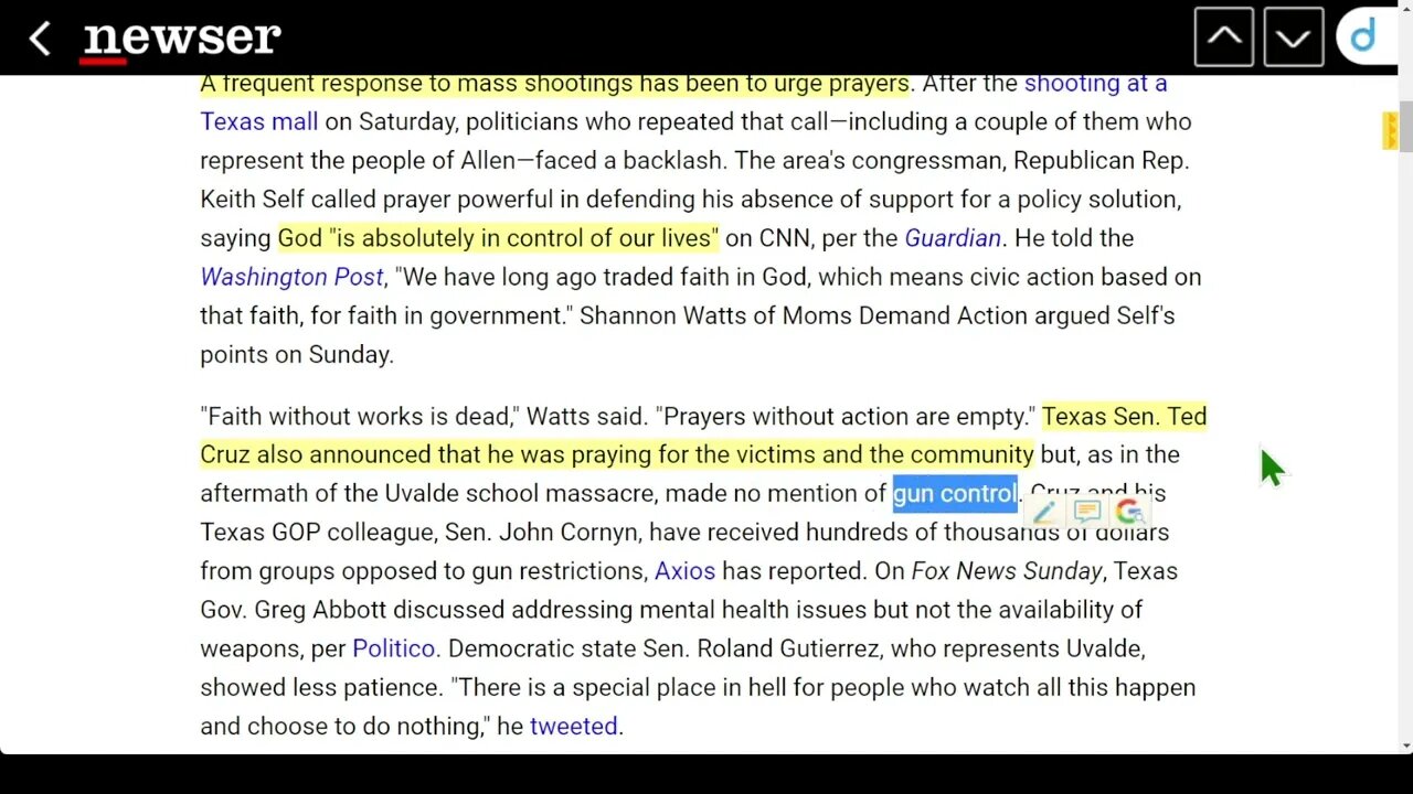 🟨 槍擊事件發生後，政客們爭論祈禱或法律