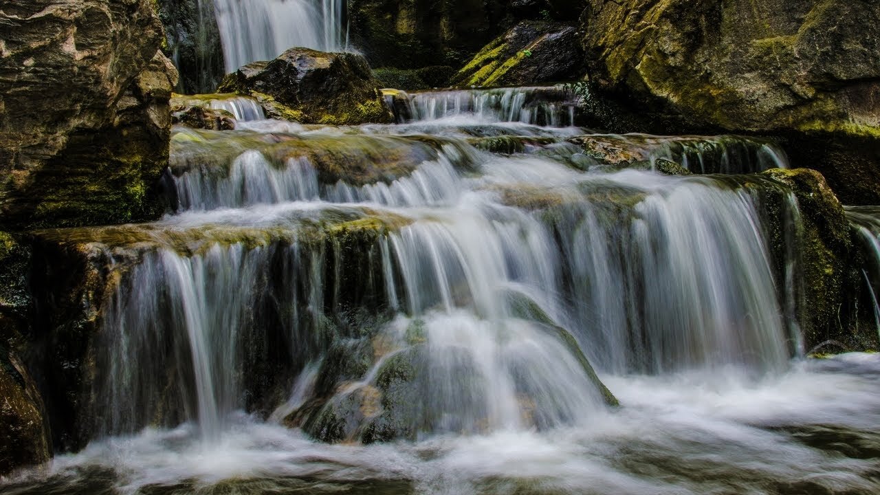 1 Hour Waterfalls Sleep Music | Relaxing Rushing Water Sounds