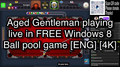Aged Gentleman playing live in FREE Windows 8 Ball pool game [ENG] [4K] 🎱🎱🎱 8 Ball Pool 🎱🎱🎱