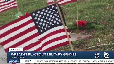 Wreaths placed at military graves in Valley Center