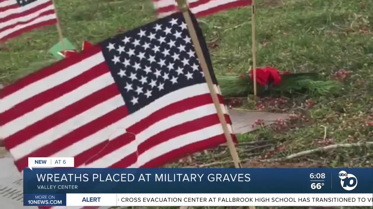 Wreaths placed at military graves in Valley Center